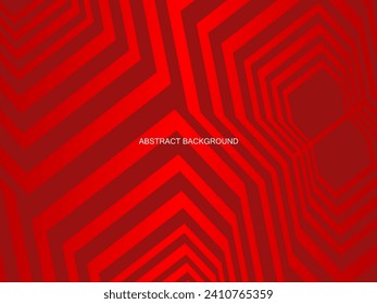 red with a shiny modern geometric pattern. Red steel floor background.