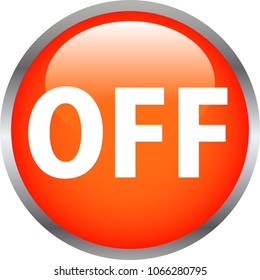 Red Shiny round OFF switch button