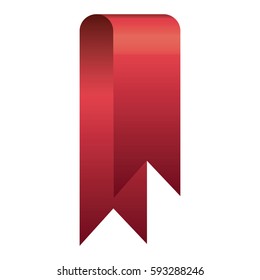 red shiny satin ribbon icon decorative vector illustration