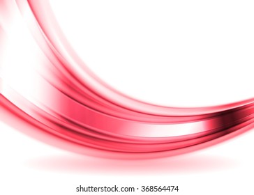 Red shiny smooth abstract wavy background. Vector graphic design