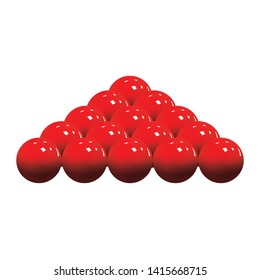 Red shiny snooker ball  in white background