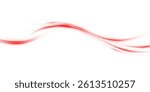 Red shiny sparks spiral wave. Curved bright speed line rotates. Shiny wavy path. Magic red swirl with glare. Glowing swirl effect.