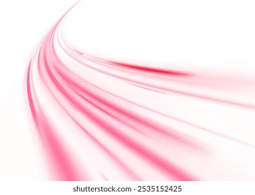 Red shiny sparks of spiral wave. A curved bright line of speed is spinning. Shiny wavy path. Rotating dynamic neon circle. Magic red swirl with highlights. Glowing swirl bokeh effect. vector