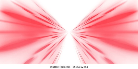 Red shiny sparks of spiral wave. A curved bright line of speed is spinning. Shiny wavy path. Rotating dynamic neon circle. Magic red swirl with highlights. Glowing swirl bokeh effect. vector