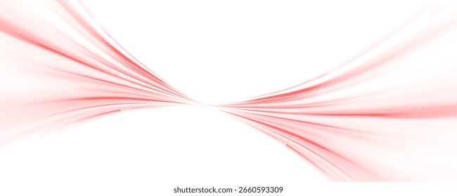 Red shiny sparks of spiral wave. A curved bright line of speed is spinning. Shiny wavy path. Rotating dynamic neon circle. Magic red swirl with highlights. Glowing swirl bokeh effect. vector