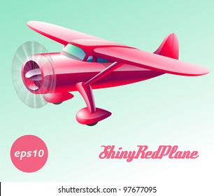 Red shiny vintage plane