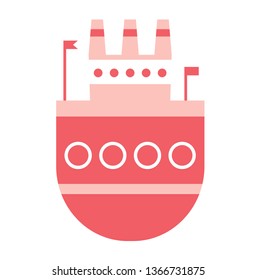 Red ship flat illustration