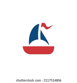 Red Ship Logo for Cargo, transport, and any business