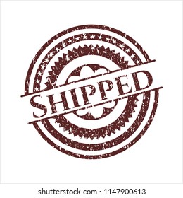 Red Shipped distressed grunge seal