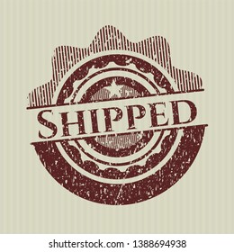 Red Shipped rubber seal with grunge texture