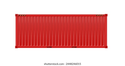 Red Shipping Cargo Container Twenty and Forty feet. Logistics and Transportation. Vector