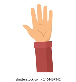 Red shirt hand icon. Flat illustration of red shirt hand vector icon for web design