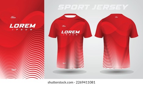 red shirt soccer football sport jersey template design mockup