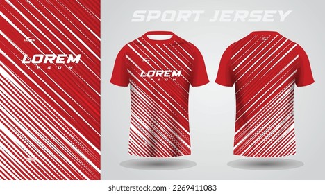 red shirt soccer football sport jersey template design mockup