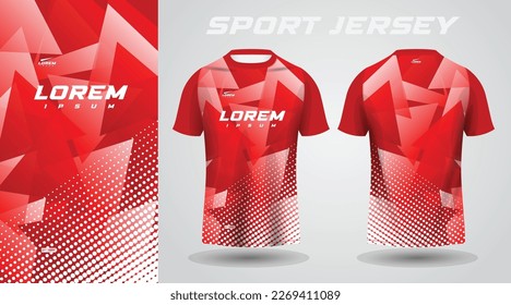 red shirt soccer football sport jersey template design mockup