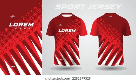 red shirt soccer football sport jersey template design mockup