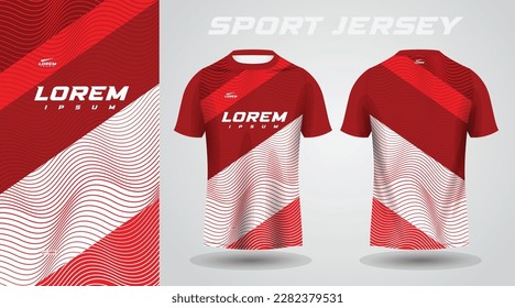 maqueta de diseño de jersey de estampado para el fútbol de los camisas rojas