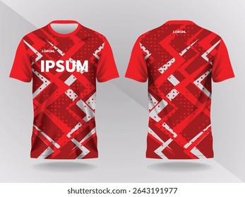 red shirt sport jersey mockup template design for soccer  football  racing  gaming  motocross  cycling  and running