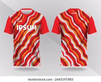red shirt sport jersey mockup template design for soccer  football  racing  gaming  motocross  cycling  and running