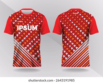 red shirt sport jersey mockup template design for soccer  football  racing  gaming  motocross  cycling  and running