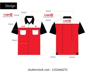 Red shirt uniform Vector