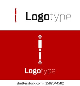 Red Shock absorber icon isolated on white background. Logo design template element. Vector Illustration