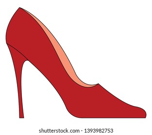 Red shoe illustration vector on white background 