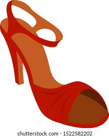 Zapato rojo, ilustración, vector sobre fondo blanco.
