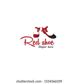 red shoe logo design vector illustration