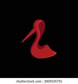 red shoe stork logo company ready to use. logo design vector template. modern logo concept.