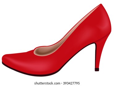 Red shoe vector illustration, isolated.