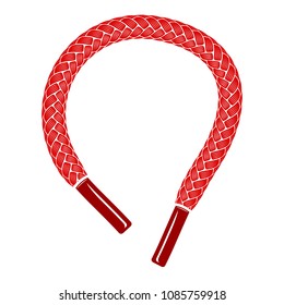 Red shoelace icon. Simple illustration of red shoelace vector icon for web design isolated on white background