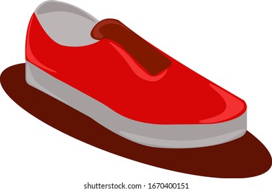 Zapatos rojos, ilustración, vector sobre fondo blanco.