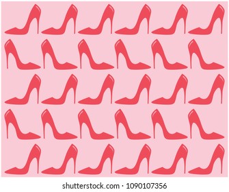 red shoes on the pink background