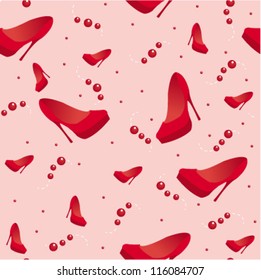 red shoes and pearl pattern