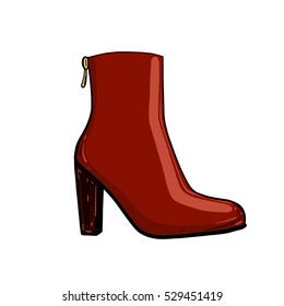 Red shoes, vector illustration 
