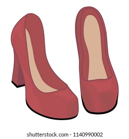 Red Shoes vector illustration isolated on a white background