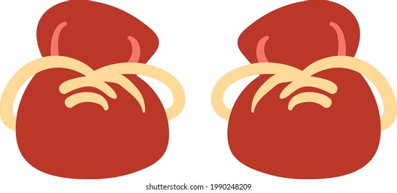 Red Shoes Vector Isolated on White Background. Children Book Illustration Graphics. Apparel Design Vector Graphics.
