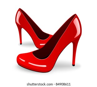 girls red high heels