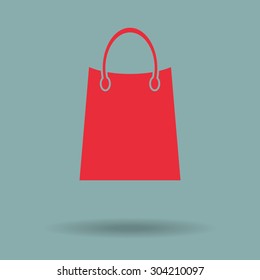 Red shopping bag icon 