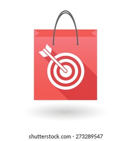 Red shopping bag icon illusdtration with a dart board