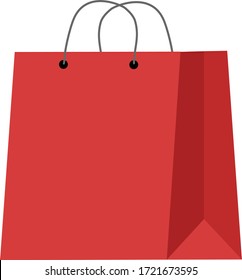 arte vectorial de la bolsa de compras roja 