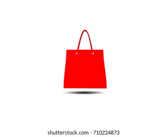 Red shopping bag - vector icon