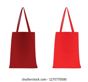 Red shopping bag. vector illustration
