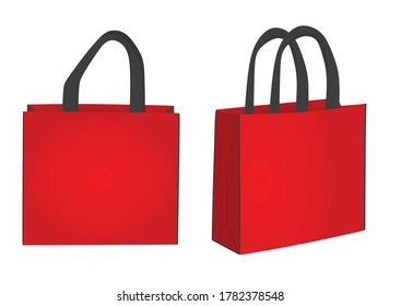 Red shopping bag. vector illustration