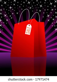 Red shopping bag vector illustration