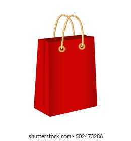 Red shopping bag, vector Illustration