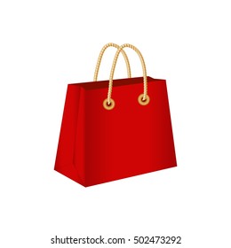 Red shopping bag, vector Illustration