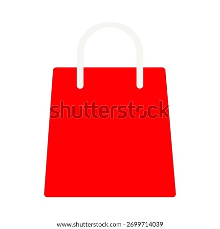 Red shopping bag vector symbolizing sale, shop, or discount in online marketplace promotion