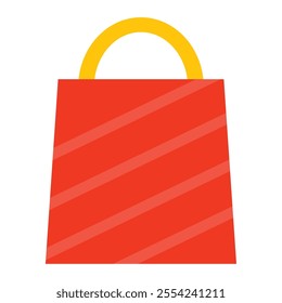 Red shopping bag with yellow handle for holidays Vector